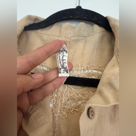 Intimately Free People Oversized Romper Embroidered The Jomo Festival Linen Sz S - Picture 5 of 14